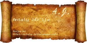 Antaly Júlia névjegykártya